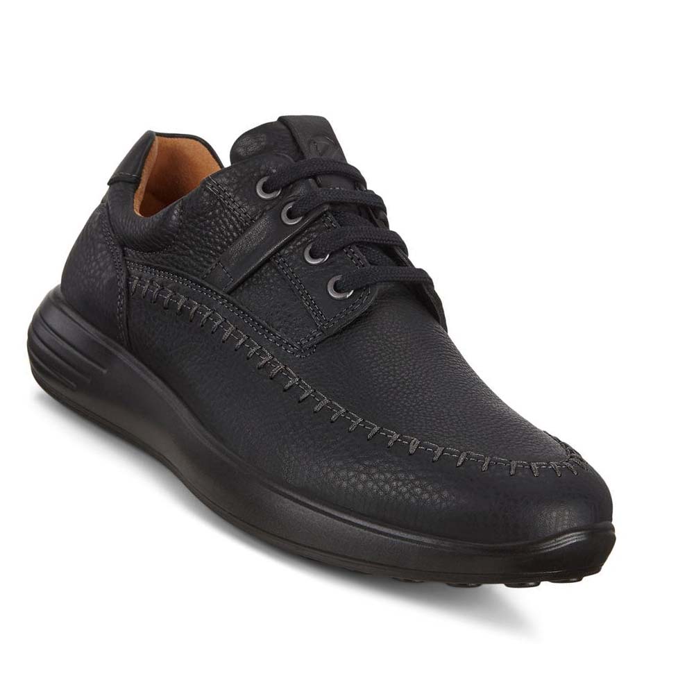 Men's Ecco Soft 7 Runner Seawalker Sneakers Black | Canada 634EBC